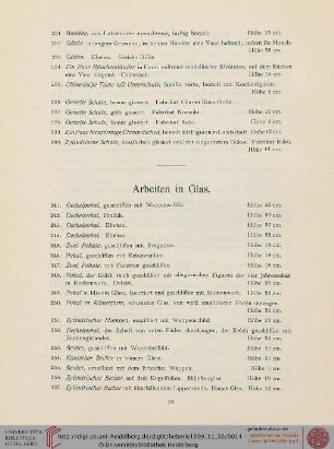 Arbeiten in Glas (Nr. 241-280)