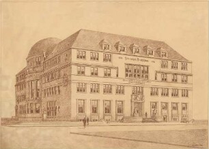 Billing, Hermann; Freiburg / Breisgau (Baden-Württemberg); Universität, Kollegiengebäude - Fassade (Perspektive)