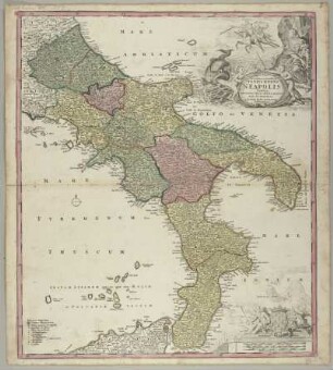 Novißima et exactißima Totius Regni Neapolis Tabula praesentis Belli Statui : Cum Priv. S. C. M.