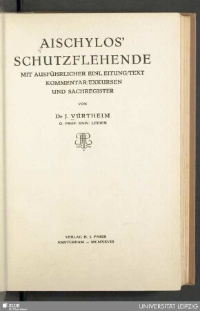 Aischylos' Schutzflehende