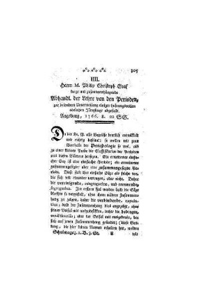 Herrn M. Philip Christoph Graf kurze und zusammenhängende Abhandl. der Lehre von den Perioden, zur besondern Unterweisung einiger hofnungsvollen adelichen Jünglinge abgefaßt : Augsburg, 1766