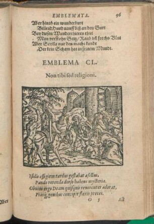 Emblema CL. Non tibi sed religioni.