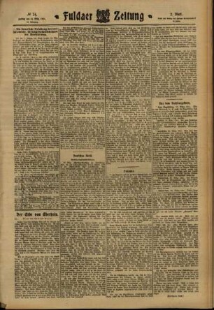 Zweite Ausgabe vom Freitag, den 31. März 1911.