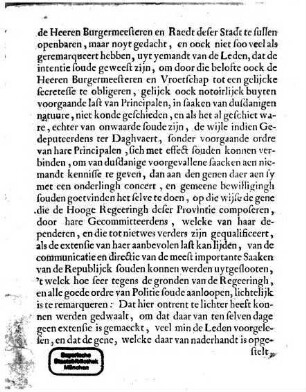 Naeder Extract Uyt De Resolutien vande Vroedschap der Stad Amsterdam, Lr. Q., Den 28 February 1684