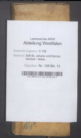 Rechnung der Neustädter Kirche zu Herford.