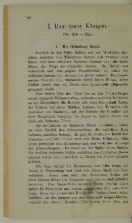 I. Rom unter Königen. 753-510 v. Chr.