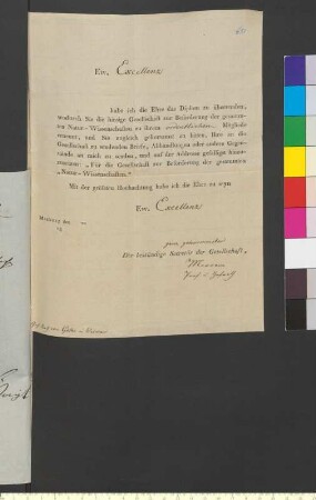 Brief von Merrem, Blasius an Goethe, Johann Wolfgang von