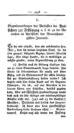 Gegenbemerkungen des Verfassers der Aussichten u.s.w. zu der Recension im Aprilstücke des Braunschweigischen Journals