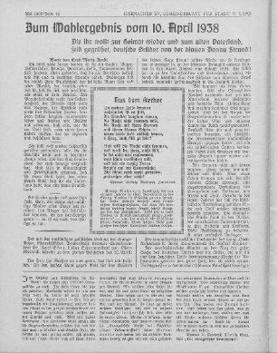 Zum Wahlergebnis vom 10. April 1938