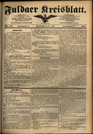Ausgabe vom Donnerstag, den 27. Juli 1905.