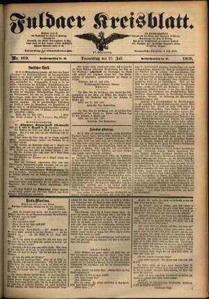 Ausgabe vom Donnerstag, den 27. Juli 1905.