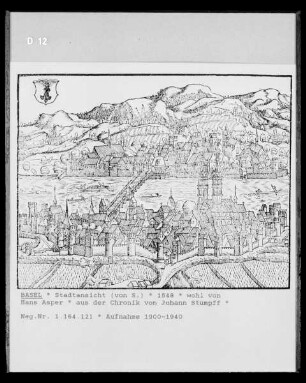 Stadtansicht von Basel aus der Schweizer Chronik von Johannes Stumpf