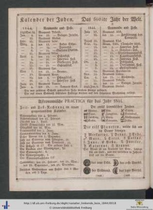 Astronomische Practica für das Jahr 1844.