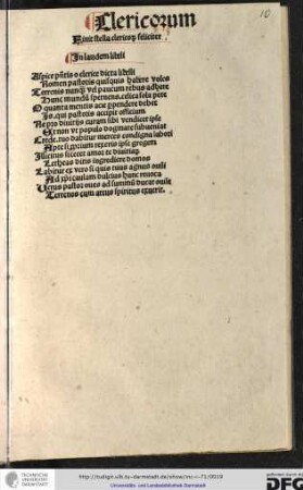 Finit stella clericorum feliciter.