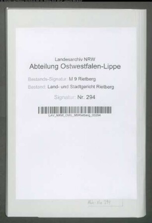 Erblasser: Löwenstein, Marianne, geb. Hertz: Testament. Provenienz: Kreisgericht Rietberg