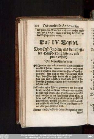 und zwar erstlich Von dessen Eintheilung.