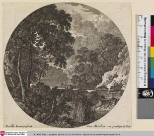 [Flusslandschaft mit zwei Hirten und ihrer Herde]