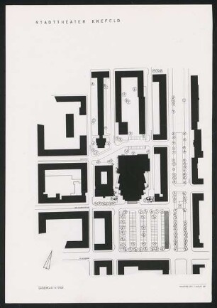 Stadttheater, Krefeld: Lageplan 2. Entwurf