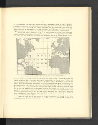 Fig. 3. Average volume of macroplankton from hauls with 300 metres wire (2 metre stramin-net).