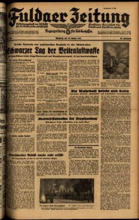 Ausgabe vom Mittwoch, den 13. August 1941.