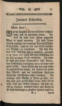 Zweytes Schreiben.