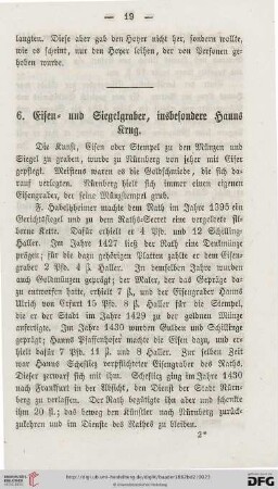 6. Eisen- und Siegelgraber, insbesondere Hanns Krug