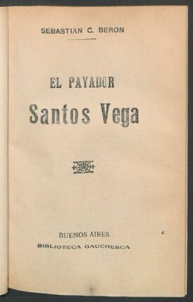 El payador Santos Vega