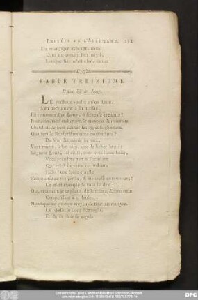 Fable Treizieme. L'Ane & le Loup.