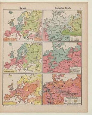 Deutsches Reich, Völker, Bekenntnisse, Dichte der Bevölkerung