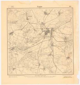Bebauungsplan der Stadterweiterung, Treptow/Rega: (wie Inv.Nr. 21417): Planungsunterlage Messtischkarte 1889 (1912), Teilblatt 602, 1:25000, Maßstabsleiste