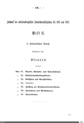 Staatshaushaltsplan 1931-1932, Heft 9