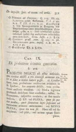Cap. IX. De probatione criminis generatim