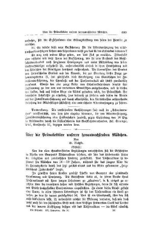Über die Privatlektüre unserer heranwachsenden Mädchen : (Schluß)