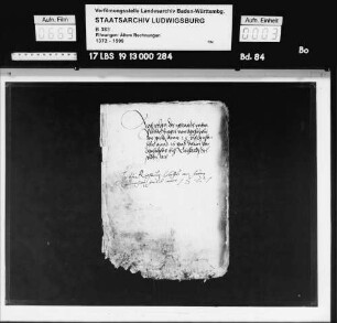 Fruchtrechnung des Ammanns der Propstei Ellwangen