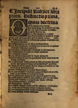 Textus Magistri sente[n]tiaru[m] in quattuor sectus libros partiales, 1/2. [Primi et secundi sententiarum textus]
