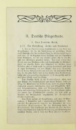 II. Deutsche Bürgerkunde