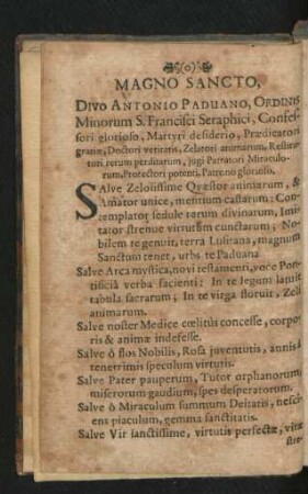 Magno Sancto, Divo Antonio Paduano ...