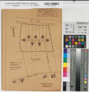 Bocholt (Bocholt) Bauvorhaben Stadtrandsiedlung (Anholter Straße) Lageplan 1932 1 : 1000 38,5 x 26 Pause Westfälische Heimstätte Dortmund Wohnungsgesellschaft Münsterland