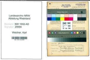 Entnazifizierung Karl Weidner, geb. 31.10.1912 (Beamter)