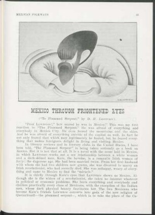 Mexico through frightened eyes : ("Te Plummed Serpent", by D. H. Lawrence).