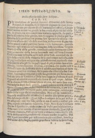 Cap. IX. Della efficacia delle sacre Reliquie