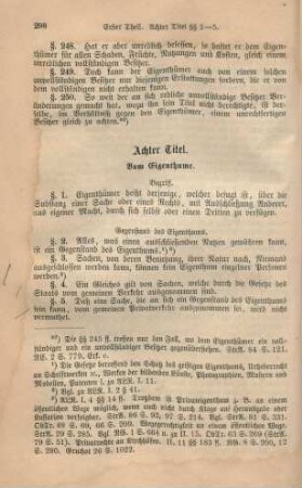 Achter Titel. Vom Eigenthume