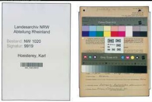 Entnazifizierung Karl Hoesterey , geb. 10.04.1900 (Kaufmaennischer Angestellter)