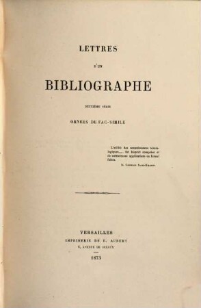 Lettres d'un Bibliographe, 2