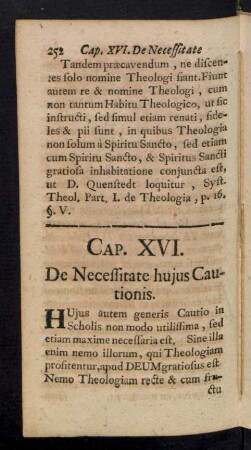 Cap. XVI. De Necessitate hujus Cautionis