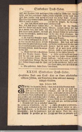 XXXII. Sonderbare Trost-Lieder.