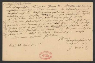 Brief an B. Schott's Söhne : 28.04.1885