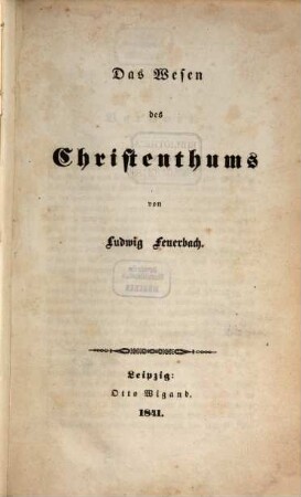 Das Wesen des Christenthums
