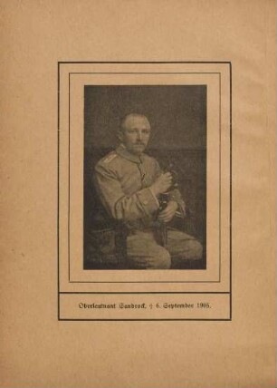 Oberleutnant Sandrock, +6. September 1905