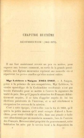 Chapitre huitième. Résurrection! (1862-1873)
